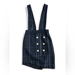 NWT Maje Jola Checked Woven Pinafore Dress Skirt Size 36 Small